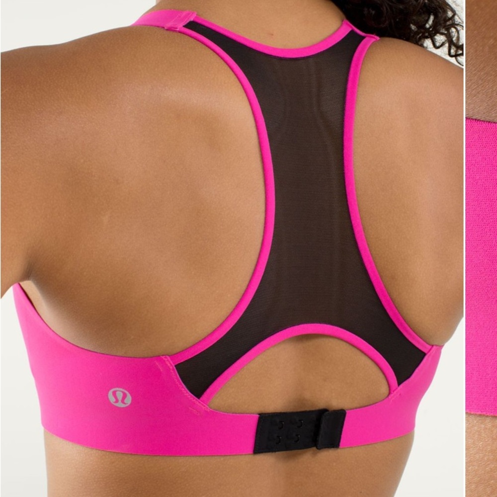 Hot pink Lululemon sports bra